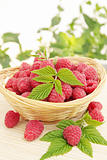raspberries in the basket