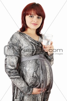  woman holds the glass