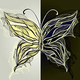 vector hand drawn beautiful butterfly,  vintage style