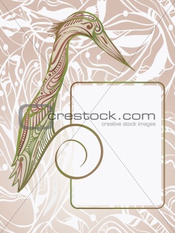 vector hand drawn woodpecker bird holding frame for your text