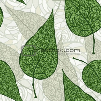 vector seamless vintage green leafs