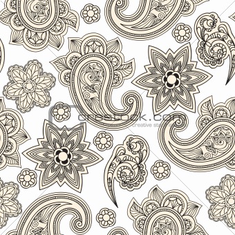 vector seamless paisley background,