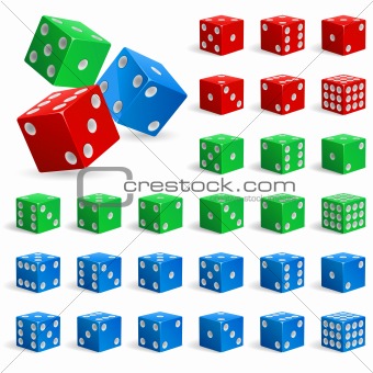 Set of realistic dice