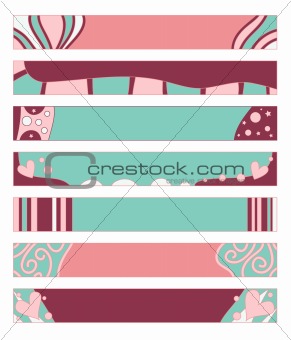 Beautiful pink banner or button collection