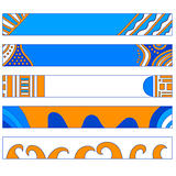 Blue, white and orange button or banner collection