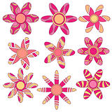 Pink and orange flower ornaments collection