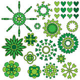Green flowers and heart decorations