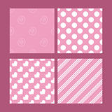 Pink and white seamless pattern