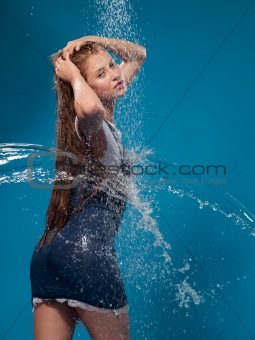 woman and a drop of water