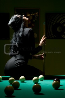 woman in the billiard club