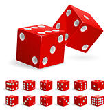 Set realistic red dice