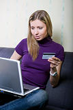 young  woman  shopping online 