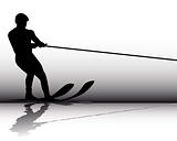 Silhouette Athlete water-skier