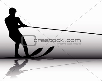 Silhouette Athlete water-skier