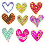 Whimsical, colorful heart collection