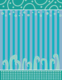 Turquoise background with curls and stripes