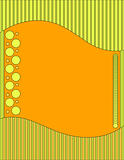 Orange background with green stripes and dots