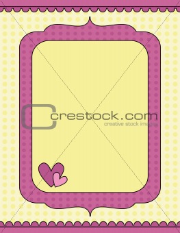 Romantic background with hearts and dots