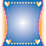 Blue background with hearts and dots