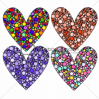 Colorful heart collection