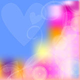 Colorful background with hearts and curls