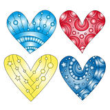 Whimsical, colorful heart collection