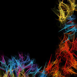 Black background with colorful fractal flames
