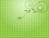 Green background with curl and leafs