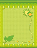 Green background with flowers and leaf