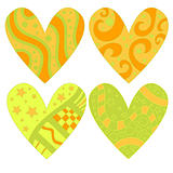 Beautiful green and orange heart collection