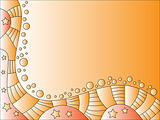 Beautiful orange background with stars and dots