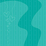 turquoise striped background with hearts and dots