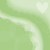 Green background with white heart and shapes