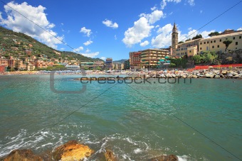Touristic resort on Mediterranean sea in Italy.