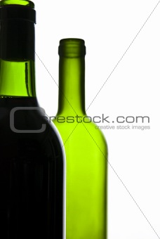 wine bottles on white background 
