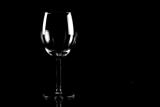 empty wineglass on black background