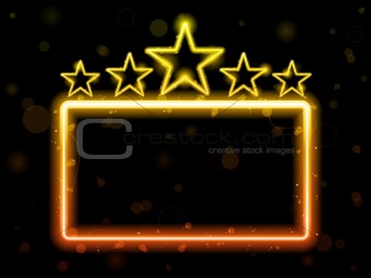 Star Neon Movie Sign With Copyspace