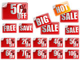 Set of Red Sale Stickers