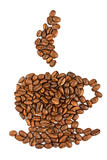 Coffee beans aranged as a cup
