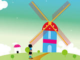 Kids rotating windmill