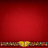 abstract background with butterfly and flowers