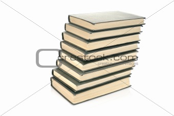 old books stack isolated on white 