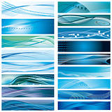 A set of abstract blue background