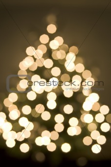 Abstract view of christmas tree and lights