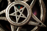 Pentagram with reflection macro shot 