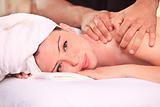 Woman in a spa getting a massage