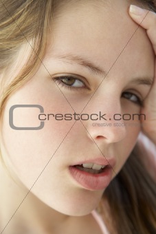 Portrait Of Teenage Girl Looking Frustrated