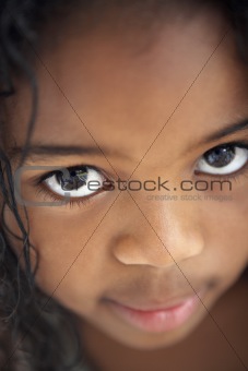 Portrait Of Shy Young Girl 