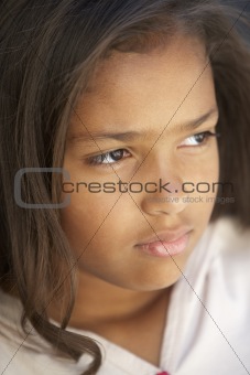 Portrait Of Girl Looking Thoughtful