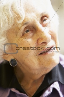 Portrait Of Senior Woman Looking Thoughtful